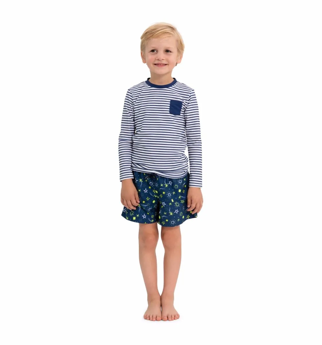 Sunuva Boys Swim Short Neon Star Blue