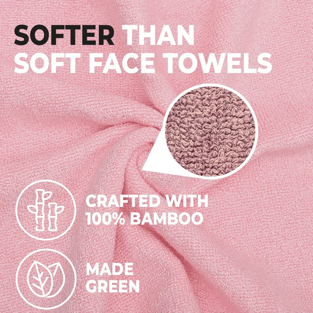 The Better Home 600GSM 100% Bamboo Face Towel Set | Anti Odour & Anti Bacterial Bamboo Towel |30cm X 30cm | Ultra Absorbent & Quick Drying Face Towel for Women & Men (Pack of 4, Pink   Beige)