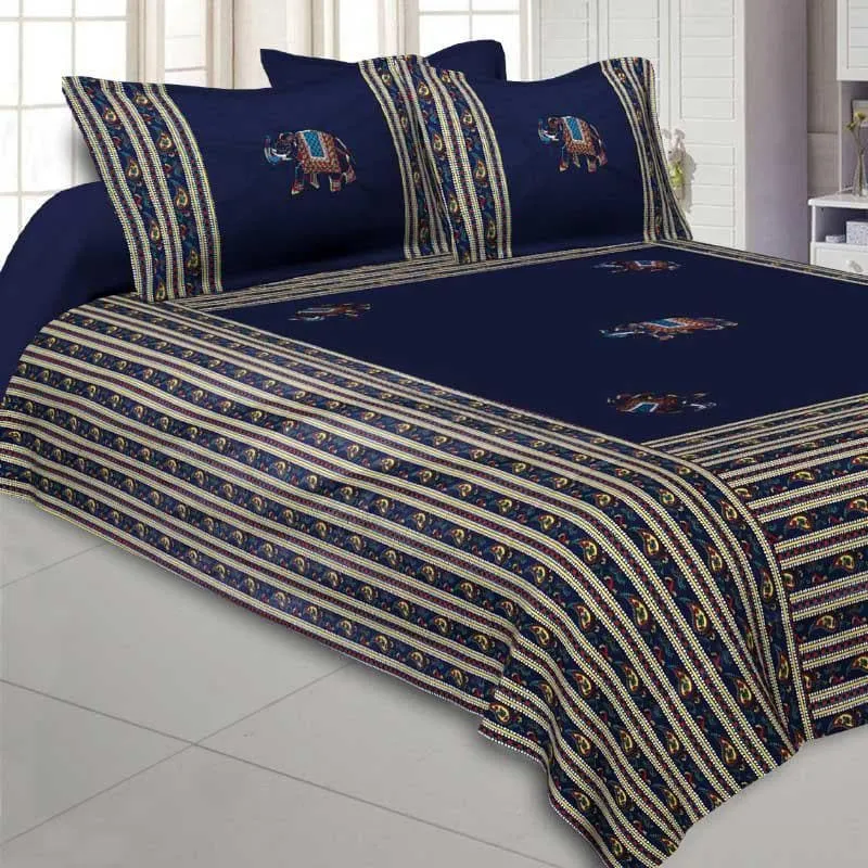 Traditionally Tuskan Bedsheet - Blue