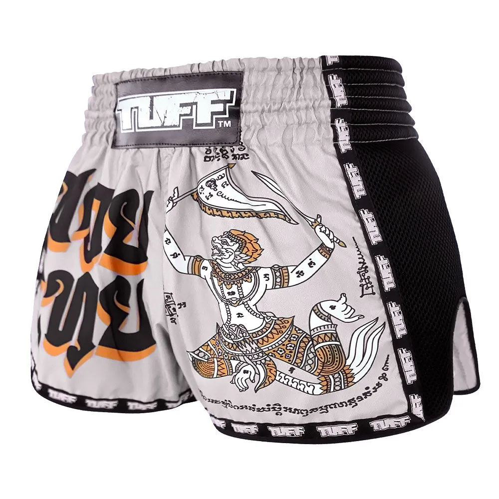 Tuff Retro Style Shorts - Grey Hanuman Yantra