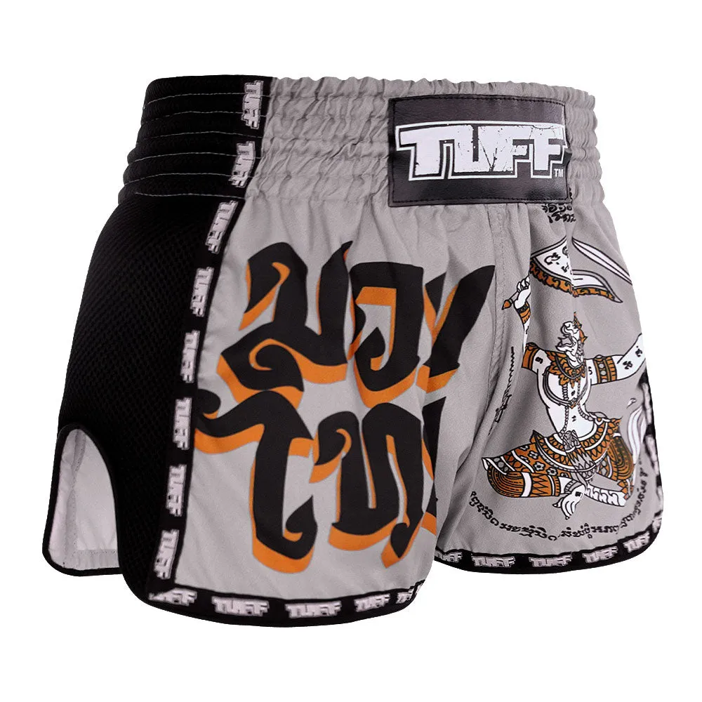 Tuff Retro Style Shorts - Grey Hanuman Yantra