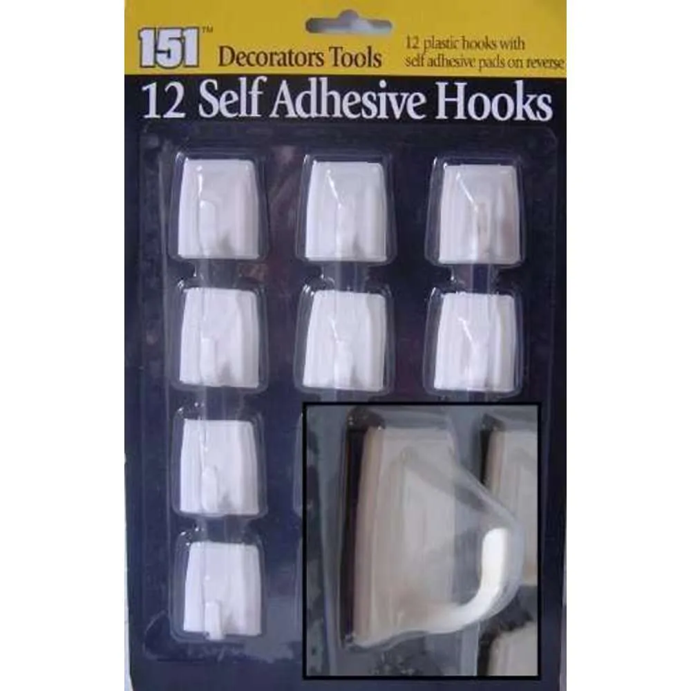 UBL Multipurpose Hooks Self-Stick 9pk