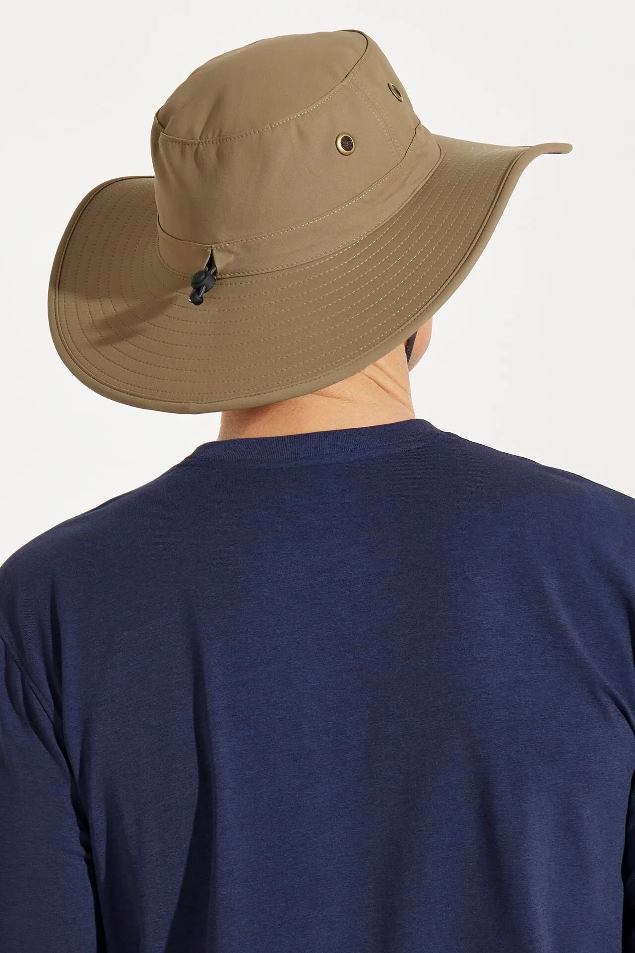 Unisex Leo Shapeable Wide Brim Hat  |  Khaki/Navy