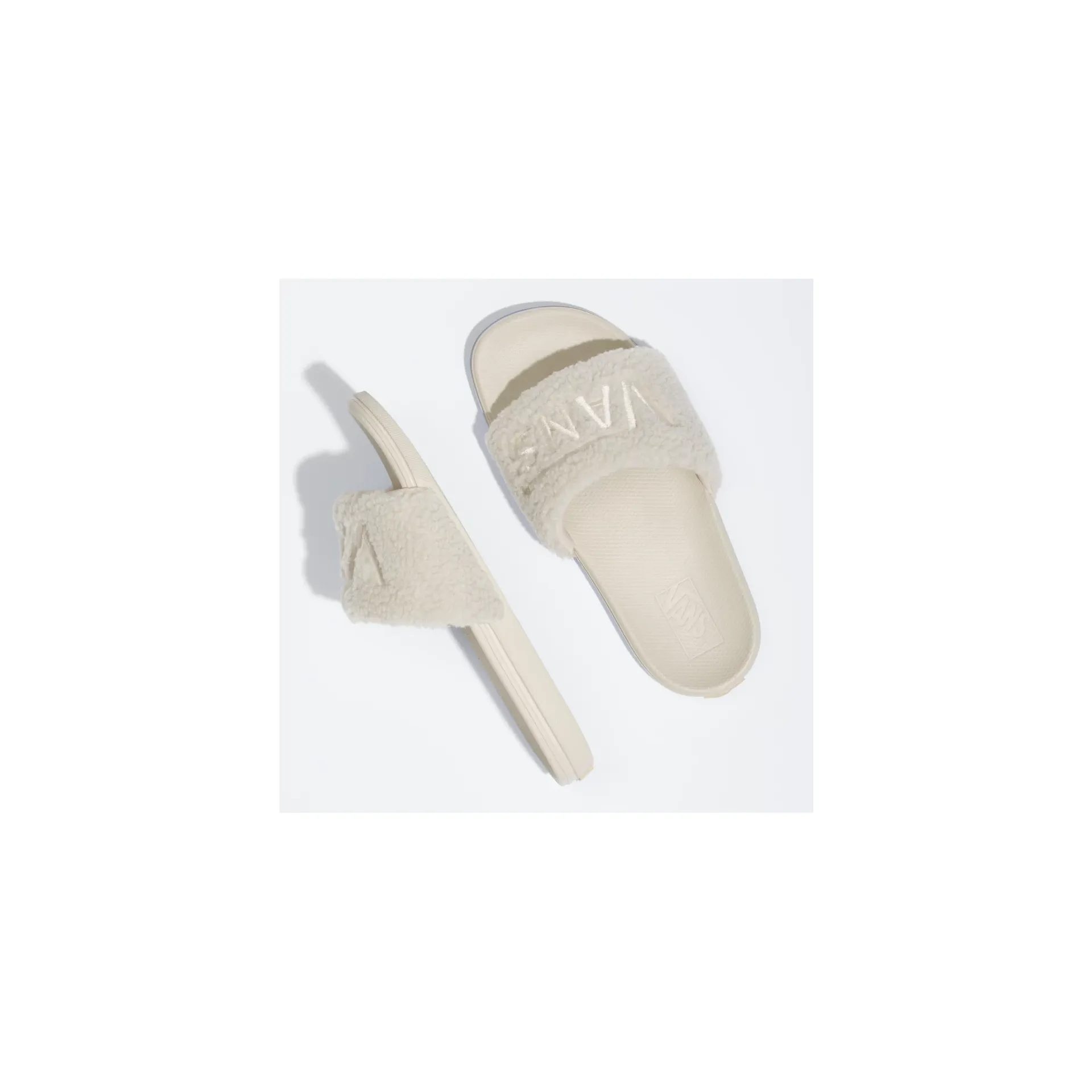 Vans Unisex Sherpa La Costa Slide-on Slides - Oatmeal Beige