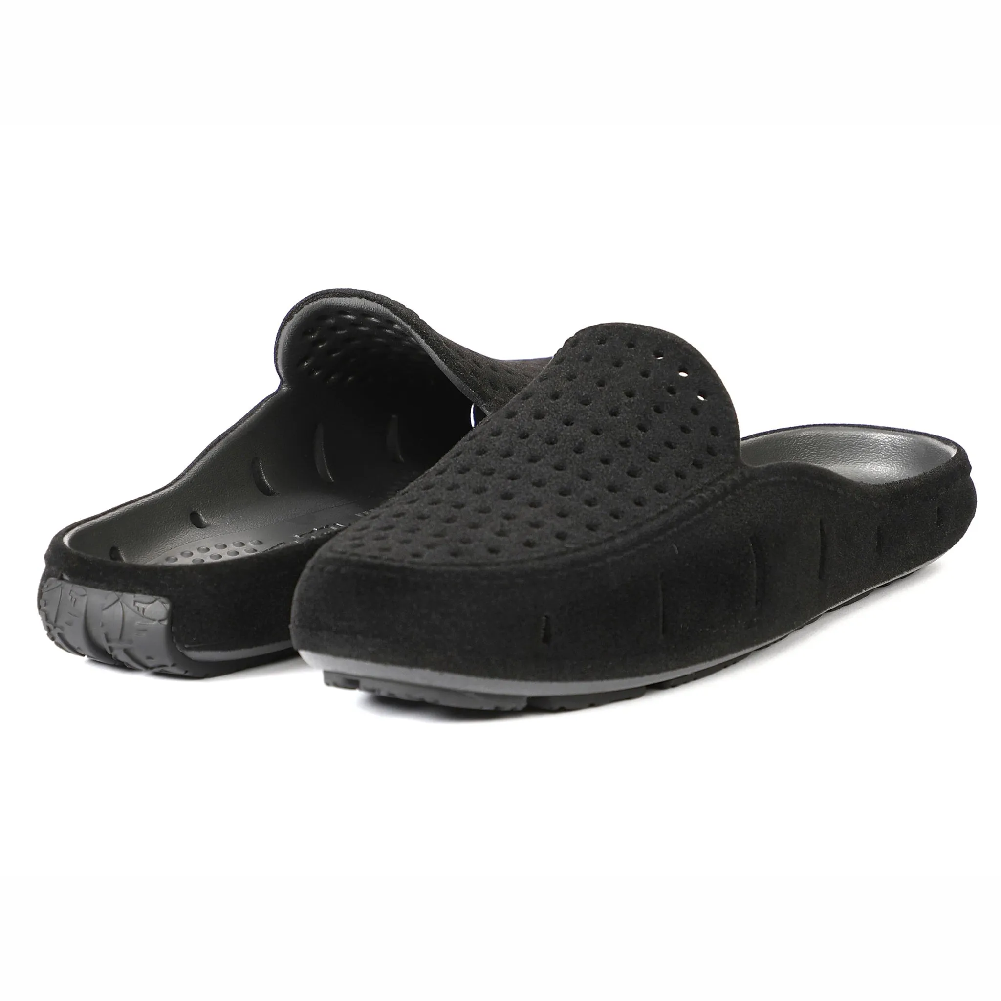 WOMENS BLACK VEGAN SUEDE SUNSET SLIDE 3.0