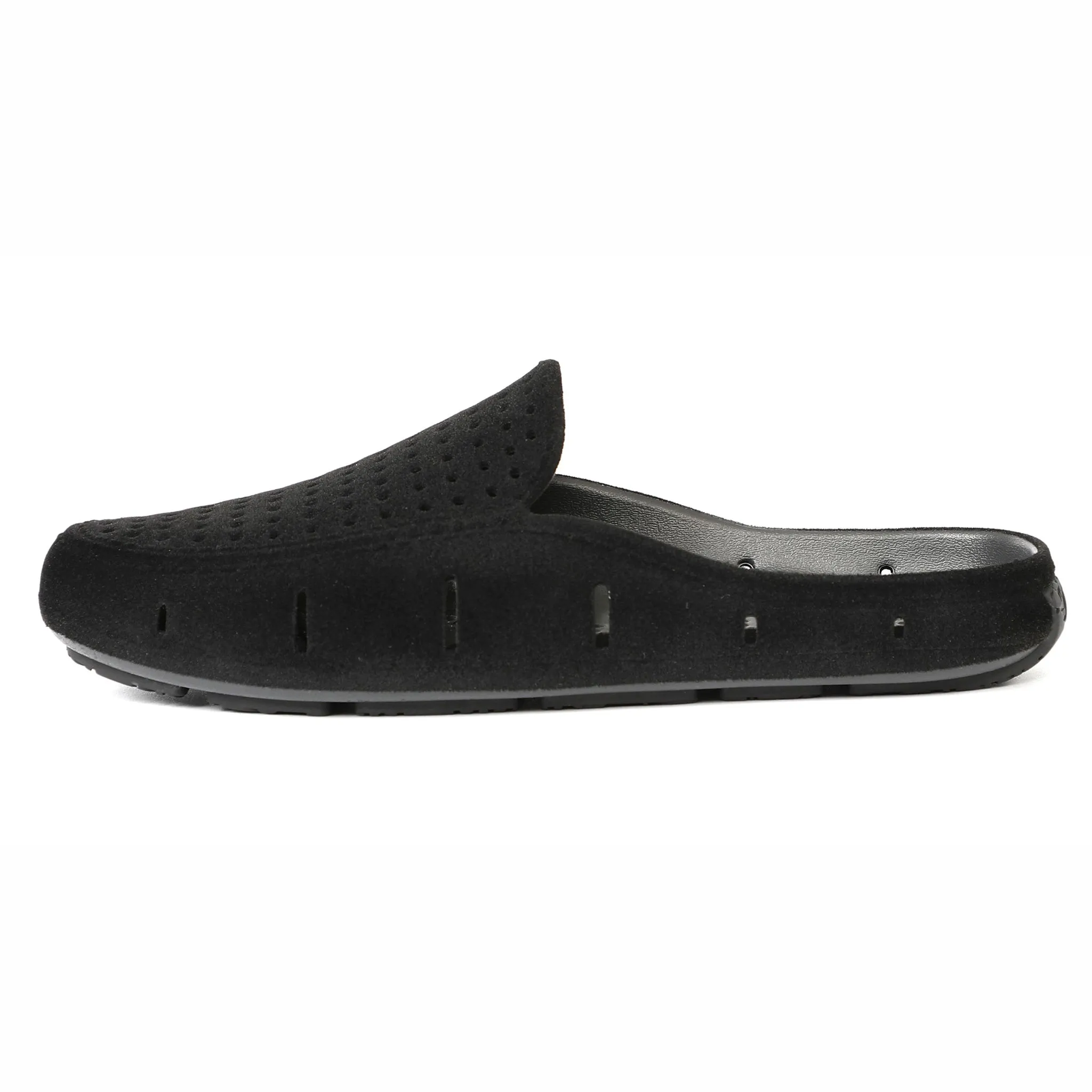 WOMENS BLACK VEGAN SUEDE SUNSET SLIDE 3.0