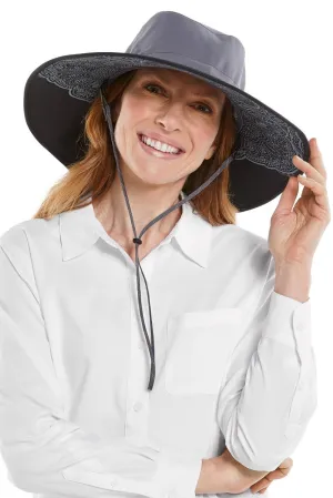 Women's Etta Shapeable Sun Catcher Hat  |  Carbon/Black Travel Medallion