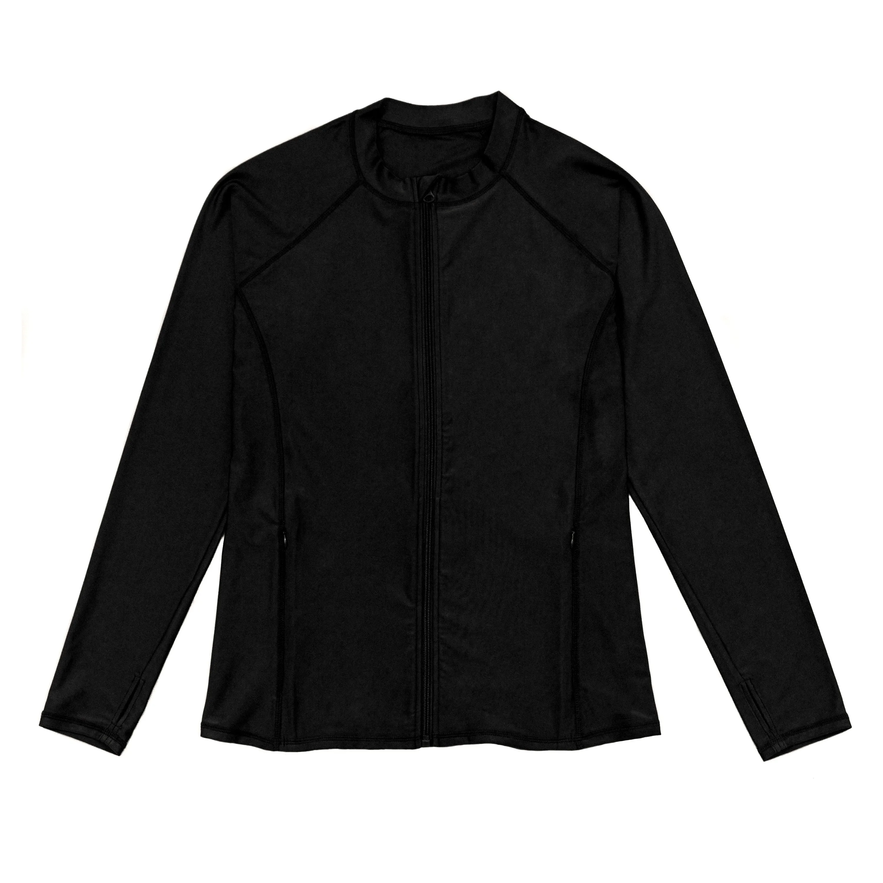 Women's Long Sleeve Rash Guard with Pockets | "Black"