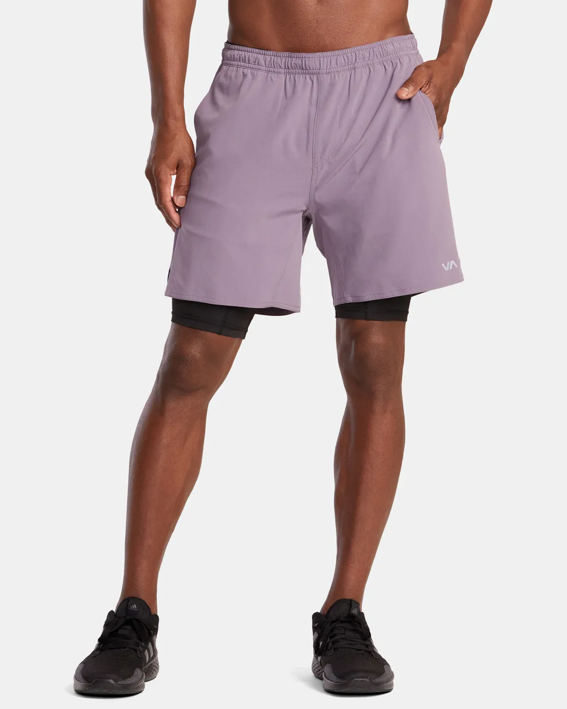 Yogger Train 2-In-1 17" Workout Shorts - Purple Sage