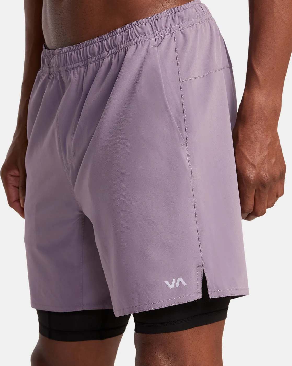 Yogger Train 2-In-1 17" Workout Shorts - Purple Sage