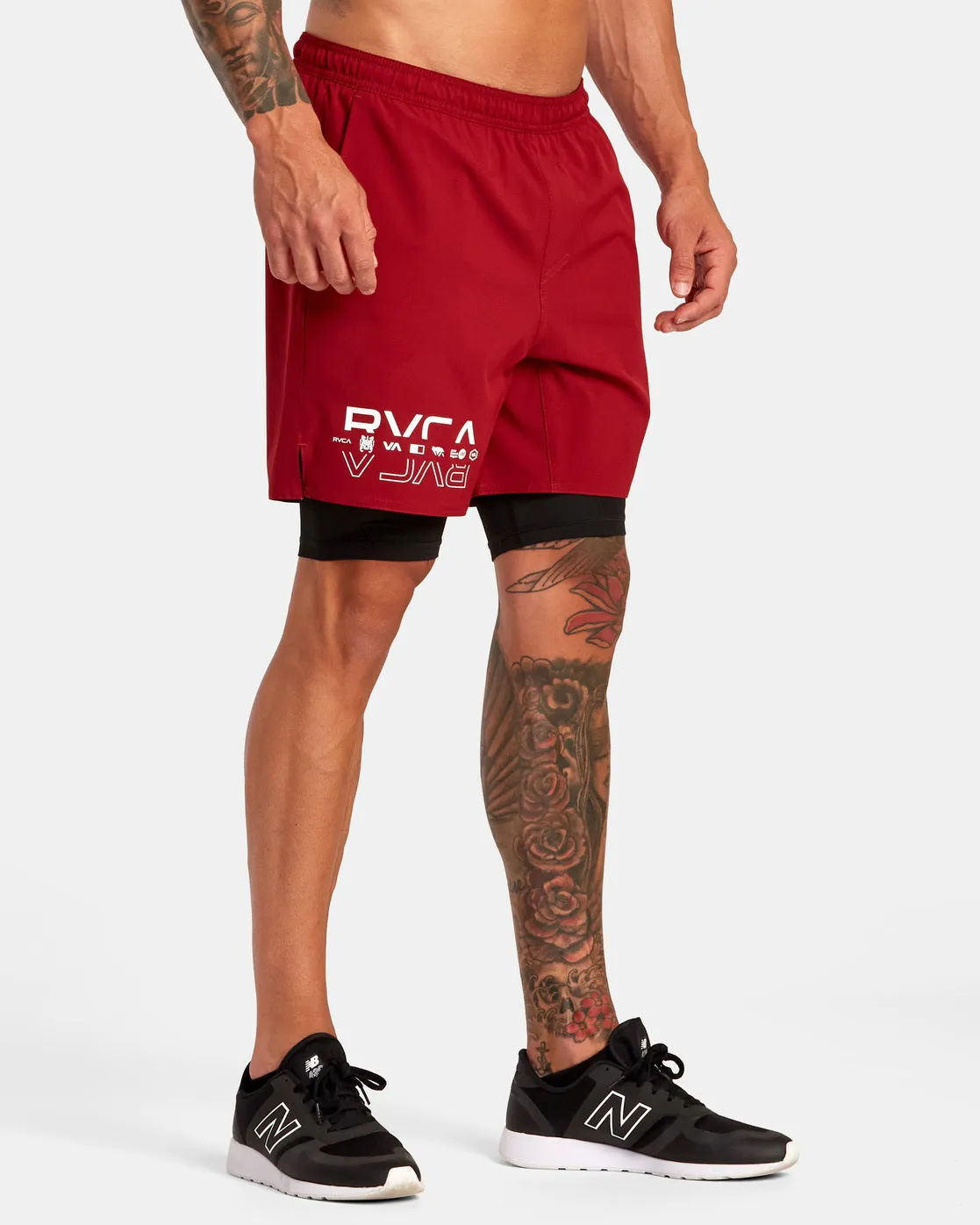 Yogger Train 2-In-1 Elastic Waist Workout Shorts 17" - Cardinal