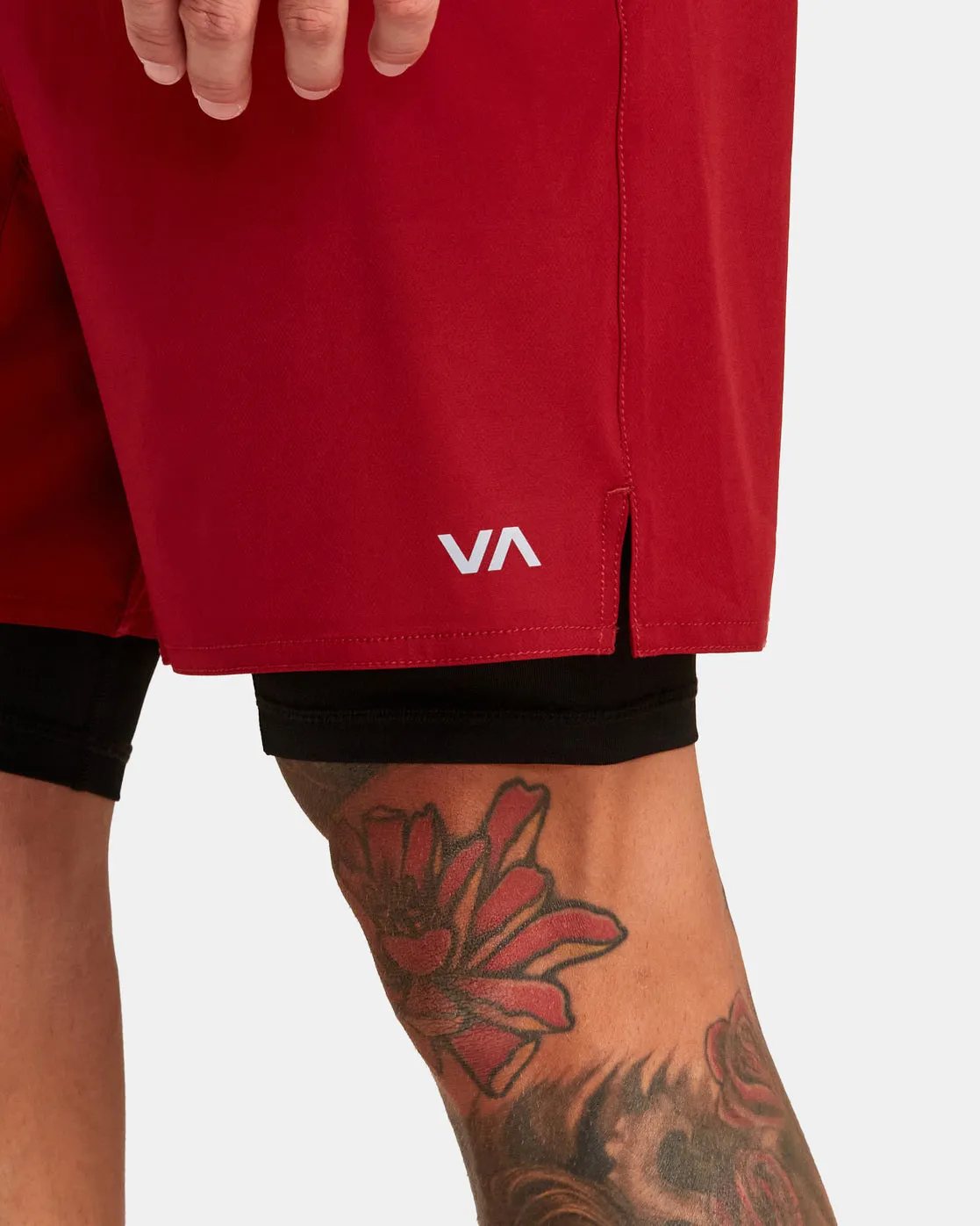 Yogger Train 2-In-1 Elastic Waist Workout Shorts 17" - Cardinal